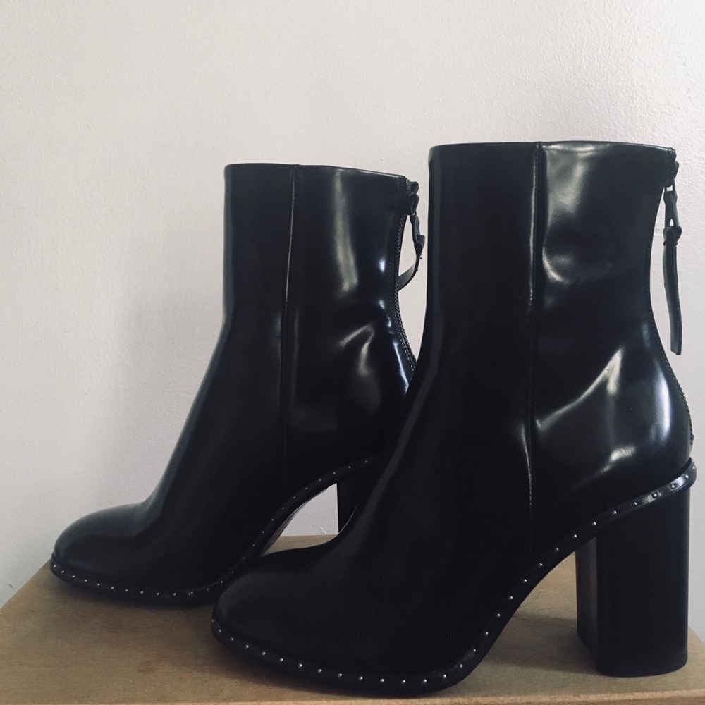 New Rag & Bone Boots Black Leather Boots
